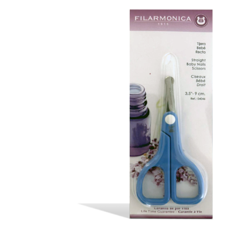 TIJERA BEBE INOX A.B.S. AZUL 3.5" FILARMONICA